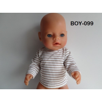 Tuinbroek taupe met gestreept shirt