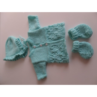 Gebrede romper met ruche aqua