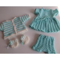 Gebreid jurkje met short in aqua blauw