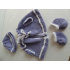 Gebreide poncho, muts en slofjes lila