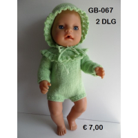 Romper, gebreid met ruchekraag in brique