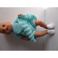 Gebreid jurkje met short in aqua blauw