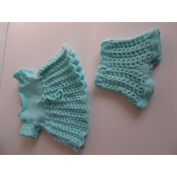 Gebreid jurkje met short in aqua blauw