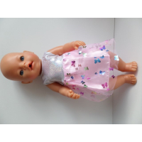 Jurk met vlinders  rose en vest
