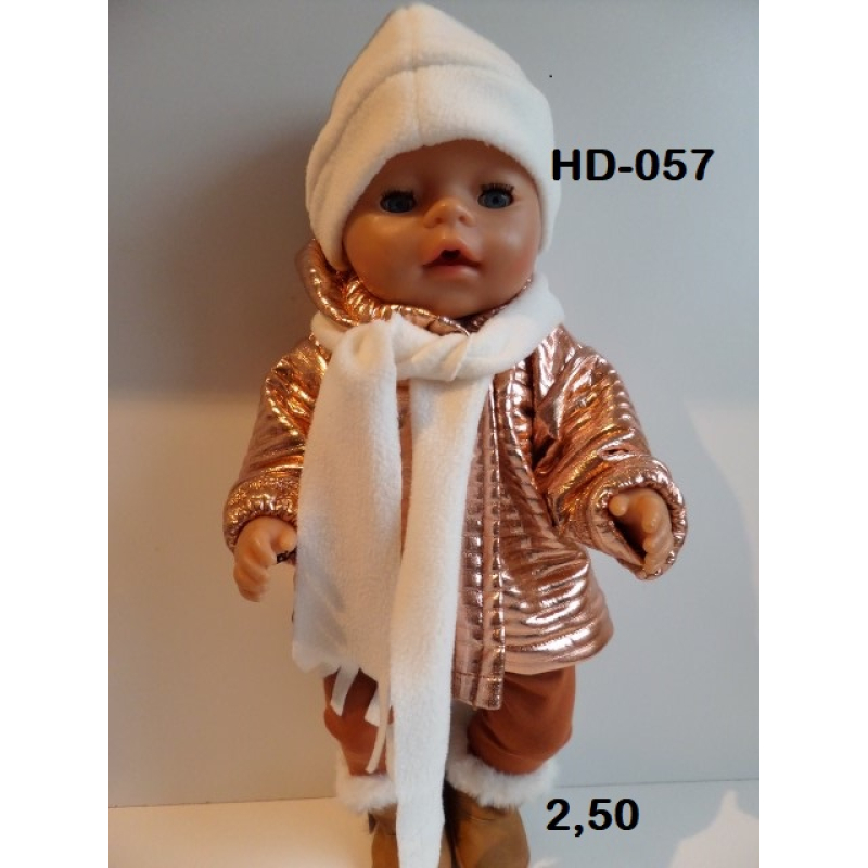 Muts en sjaal van ecru fleece