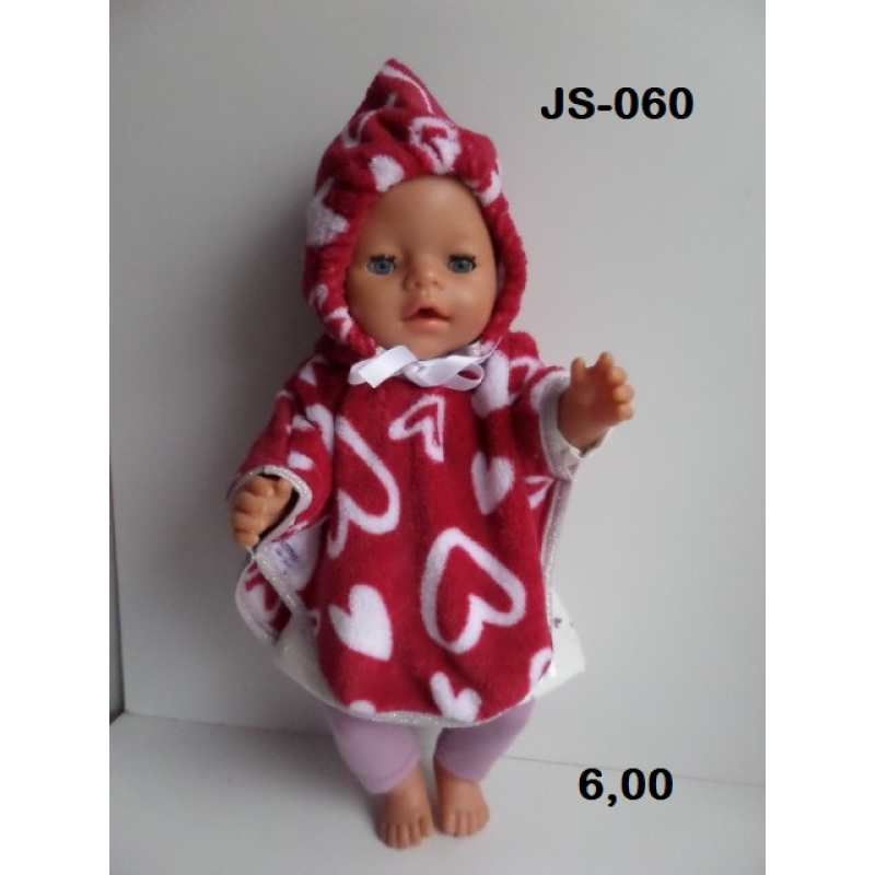 cape van rood fleece met hartjes