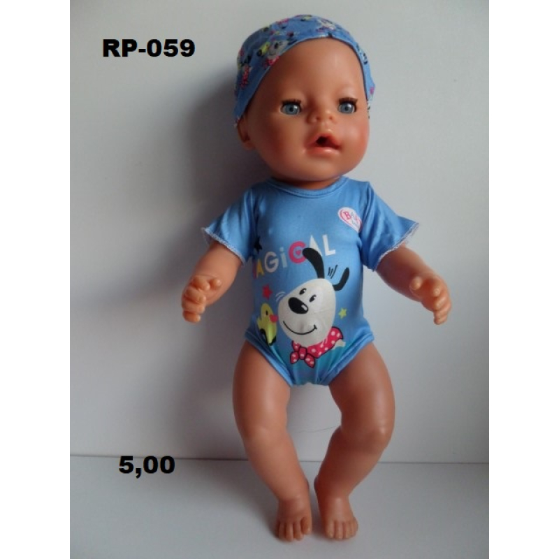 Romper met muts blauw