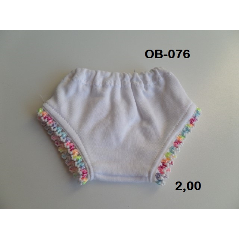 Onderbroek wit, met pastel kantje