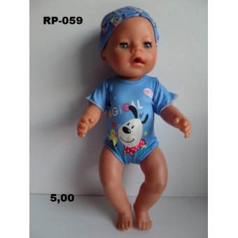 Romper met muts blauw