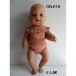 Romper, gebreid met ruchekraag in brique