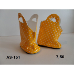 Regenlaars geel, sluit met rits. voor de 43 cm pop