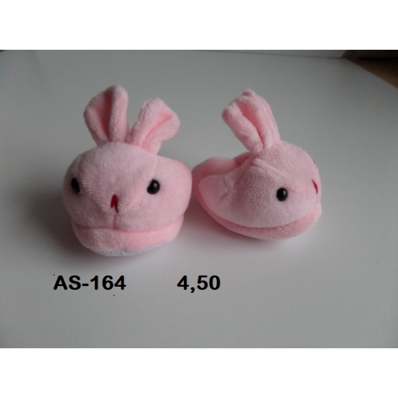 pantoffels rose konijn, voor de 43 cm pop