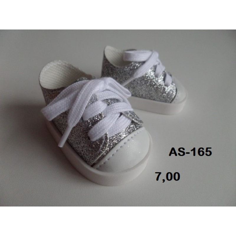 Gymschoen zilver voor de 43 cm pop