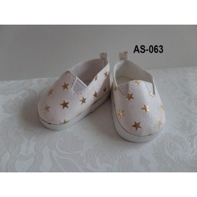 Instapschoentje wit met gouden sterretjes