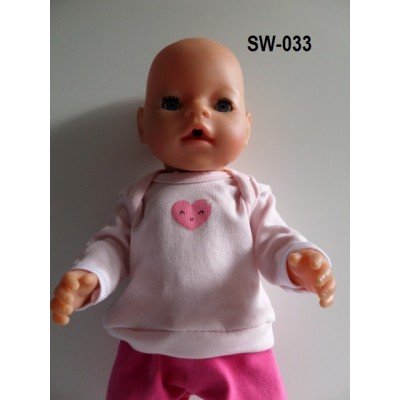 Sweater licht rose met hart