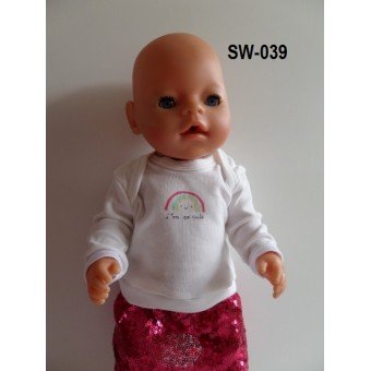 Sweater ecru met regenboog