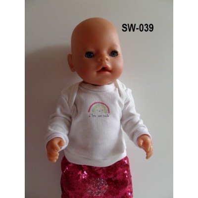 Sweater ecru met regenboog