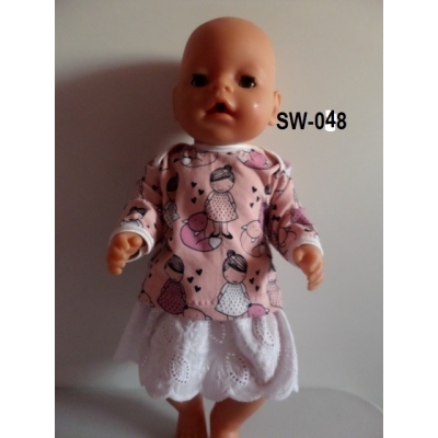 Sweater zalm rose met meisjes