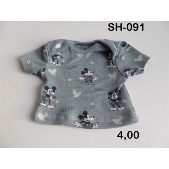 shirt blauw met Mickey Mouse figuren