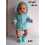 Gebreid vest, muts en sokjes aqua blauw