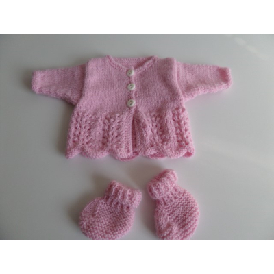 Gebreid vest met sokjes, rose