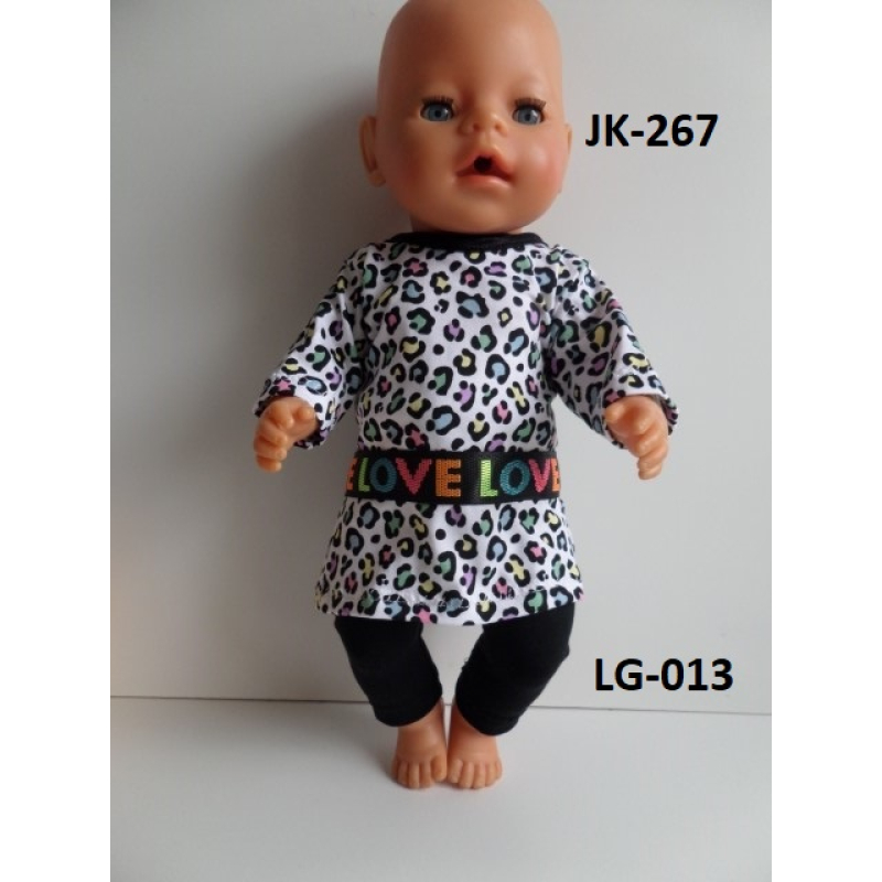 Jurk wit met pantervlekjes ( zonder legging)