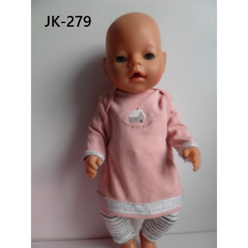 Jurk rose met huisjes