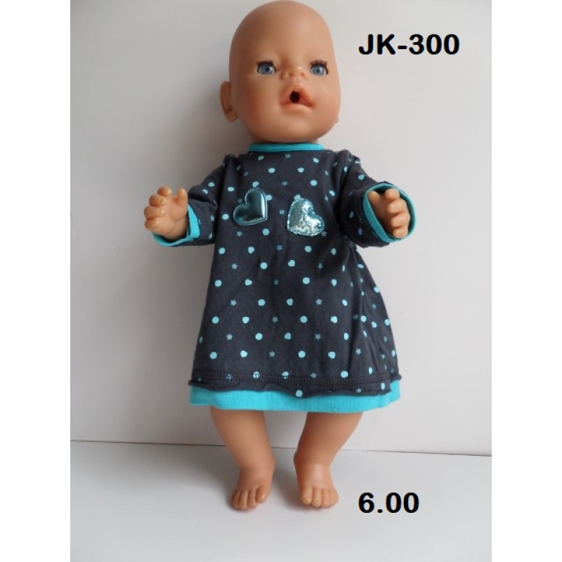 Jurk marine met aqua hartjes