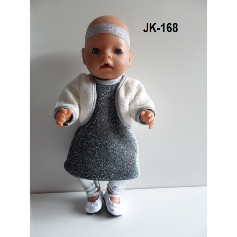 Kerstjurk, legging, haarband en bolero zwart