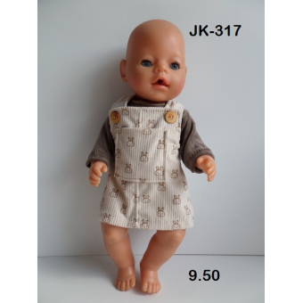 Rib overgooier met konijntjes en velours sweater