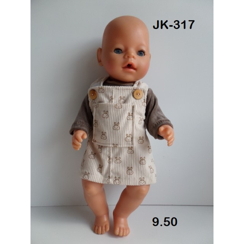 Rib overgooier met konijntjes en velours sweater