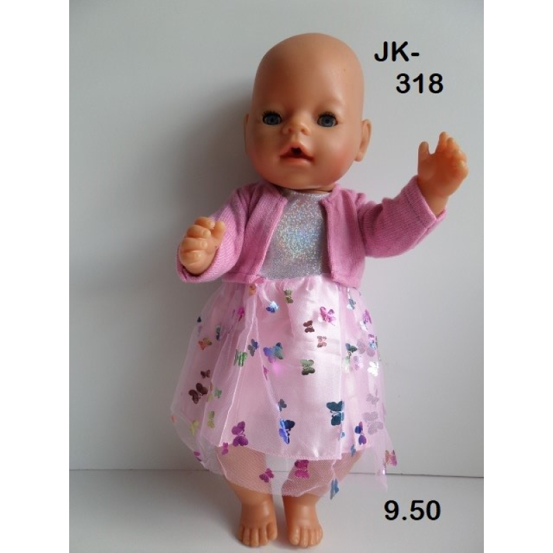 Jurk met vlinders  rose en vest