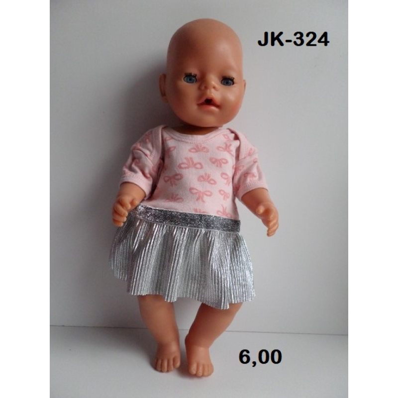 Jurk met strikjes en plisee rok