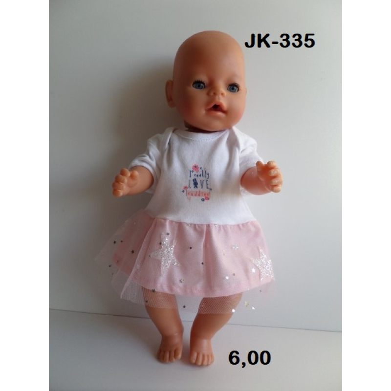 Jurk rose met konijn en tule rok