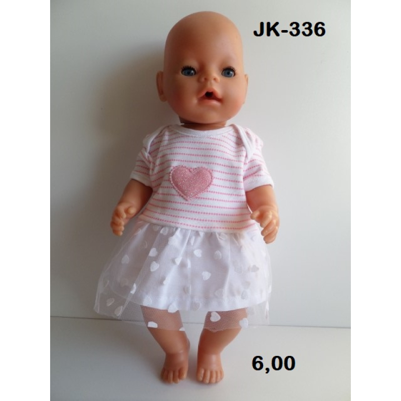 Jurk rose met hartje en tule rok