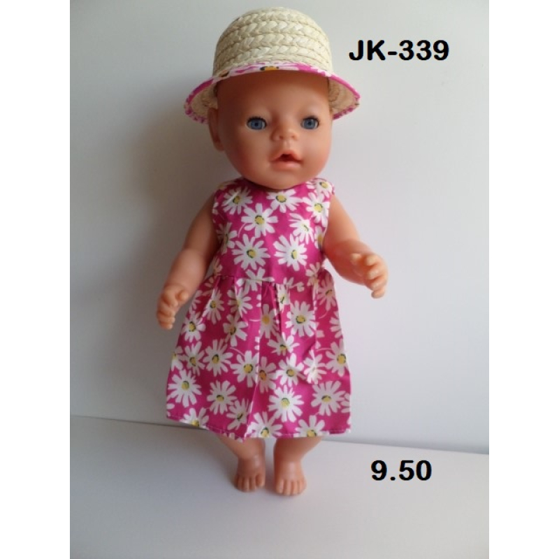 Jurk fuchsia met hoedje  PAST NIET DOOR DE BRIEVENBUS