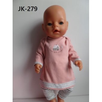 Jurk rose met huisjes