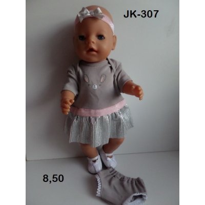 Jurk grijs met muis, onderbroek en haarband Jurk grijs met muis, onderbroek en haarband
