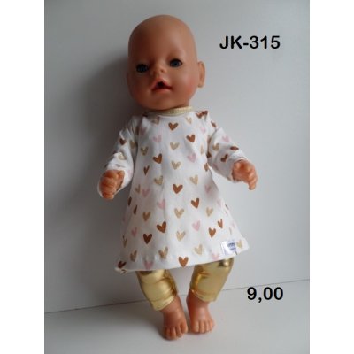 Jurk met hartjes en gouden legging