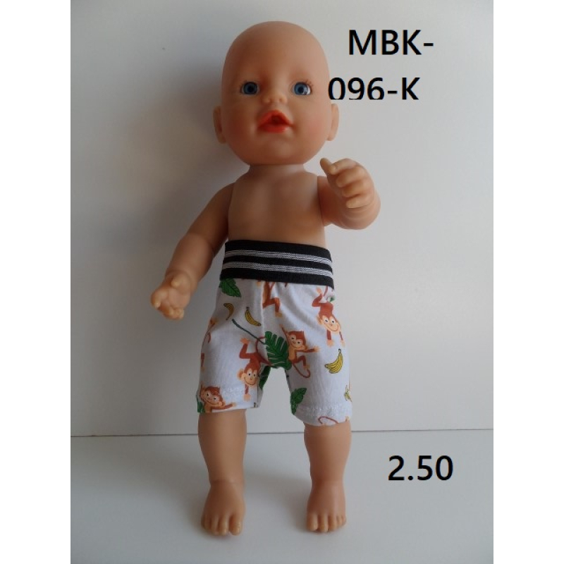 ( zwem) short met aapjes voor 32 en 36 cm 