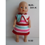 Gebreid jurkje met broekje en vestje voor de 30/32 cm pop