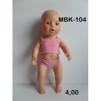 ondergoed rose gebreid voor de 30 cm pop