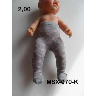 Maillot grijs met rose hartjes, past 32 en 36 cm pop Maillot grijs met rose hartjes, past 32 en 36 cm pop