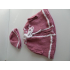 Poncho met muts, gebreid in oud rose